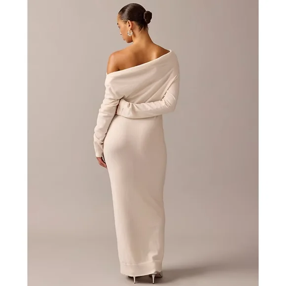 Limited-edition Anna October© X J.Crew cashmere off-the-shoulder sweater-dress - Picture 4 of 11